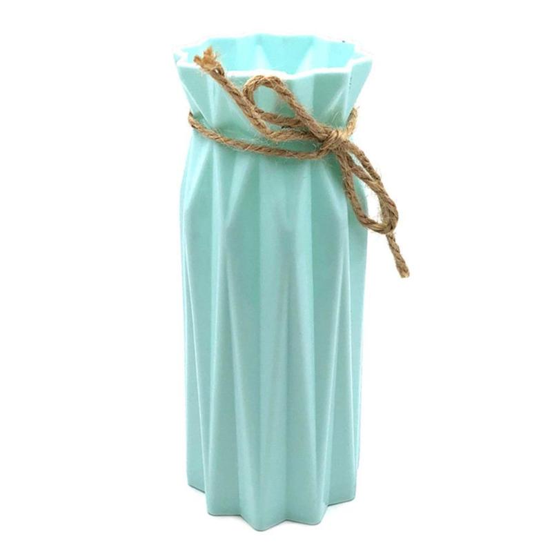 1pc plastique verre Vase blanc Imitation céramique Pot de fleur fleur panier fleur Vase décoration maison nordique décor: Sky Blue