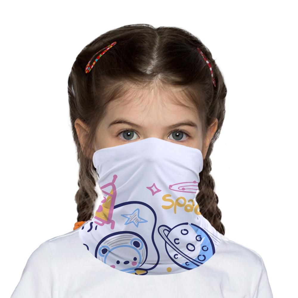 Cartoon Cat Space Kids Head/Face/Mask Neck Bandana Scarf Dual-use Magic Tube HeadScarf Cycling Sport Headwear Turban Balaclava: D