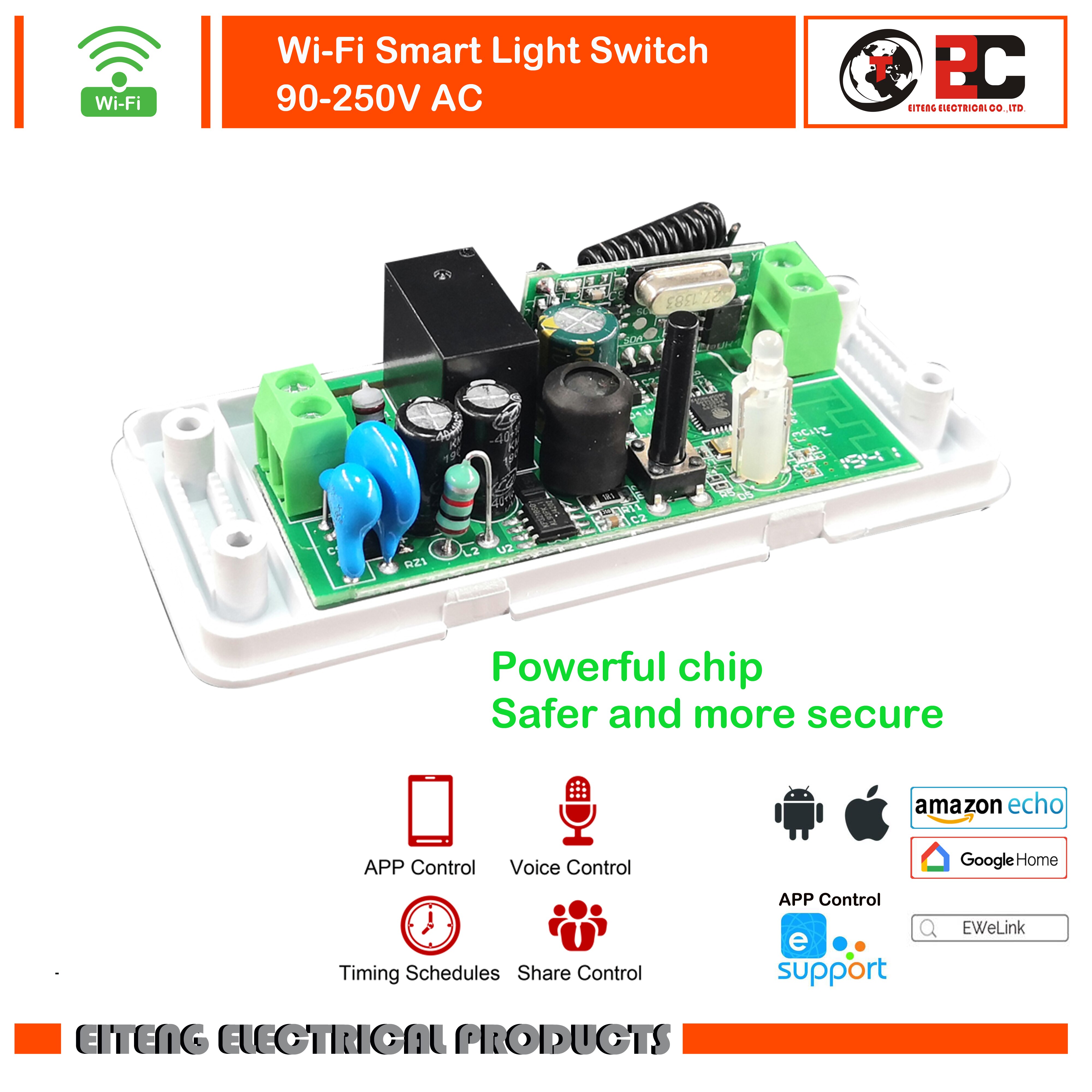 DIY WiFi Smart Light Switch Universal Breaker Timer Smart Life APP Wireless Remote Control Works with Google Home Alexa
