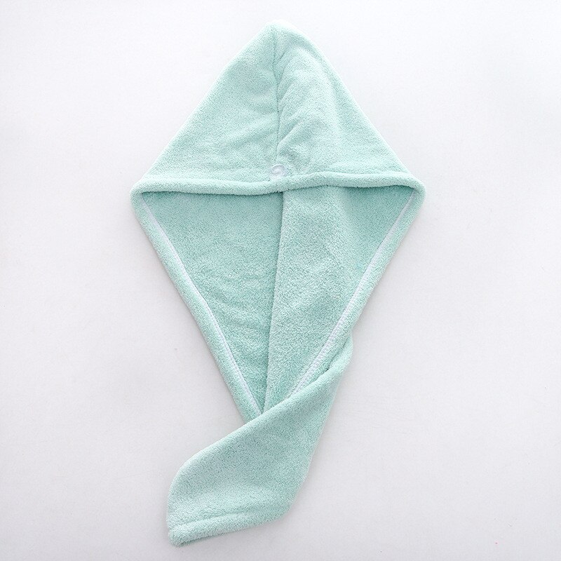 Asciugamano per capelli ad asciugatura rapida in microfibra magica asciugamani da bagno cappello da bagno avvolgente cappuccio rapido turbante toallas asciutti: verde