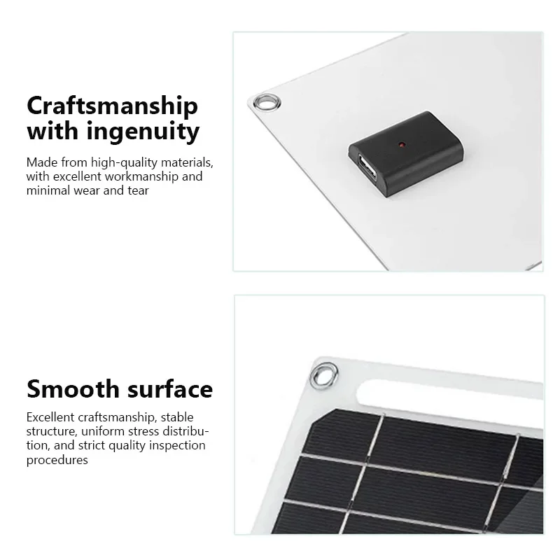 Solar Panel 5V 10W USB Type-C Charge Portable Flexible Kit Lightweigh Mini System For Phones Car Camping Hiking Power Banks IP65