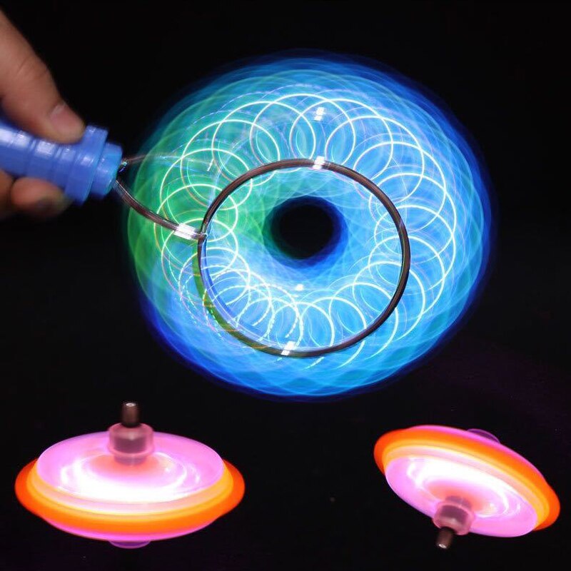 Børn blinkende legetøj magnetisk spindelhjulspor farverige led lys legetøj til børn interaktivt spil