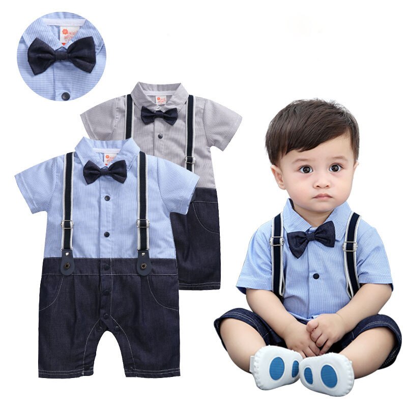 infant clothing blue and khaki Romper For Baby Baby Denim Romper Boy Baby Clothes boy kids Jumpsuit for party