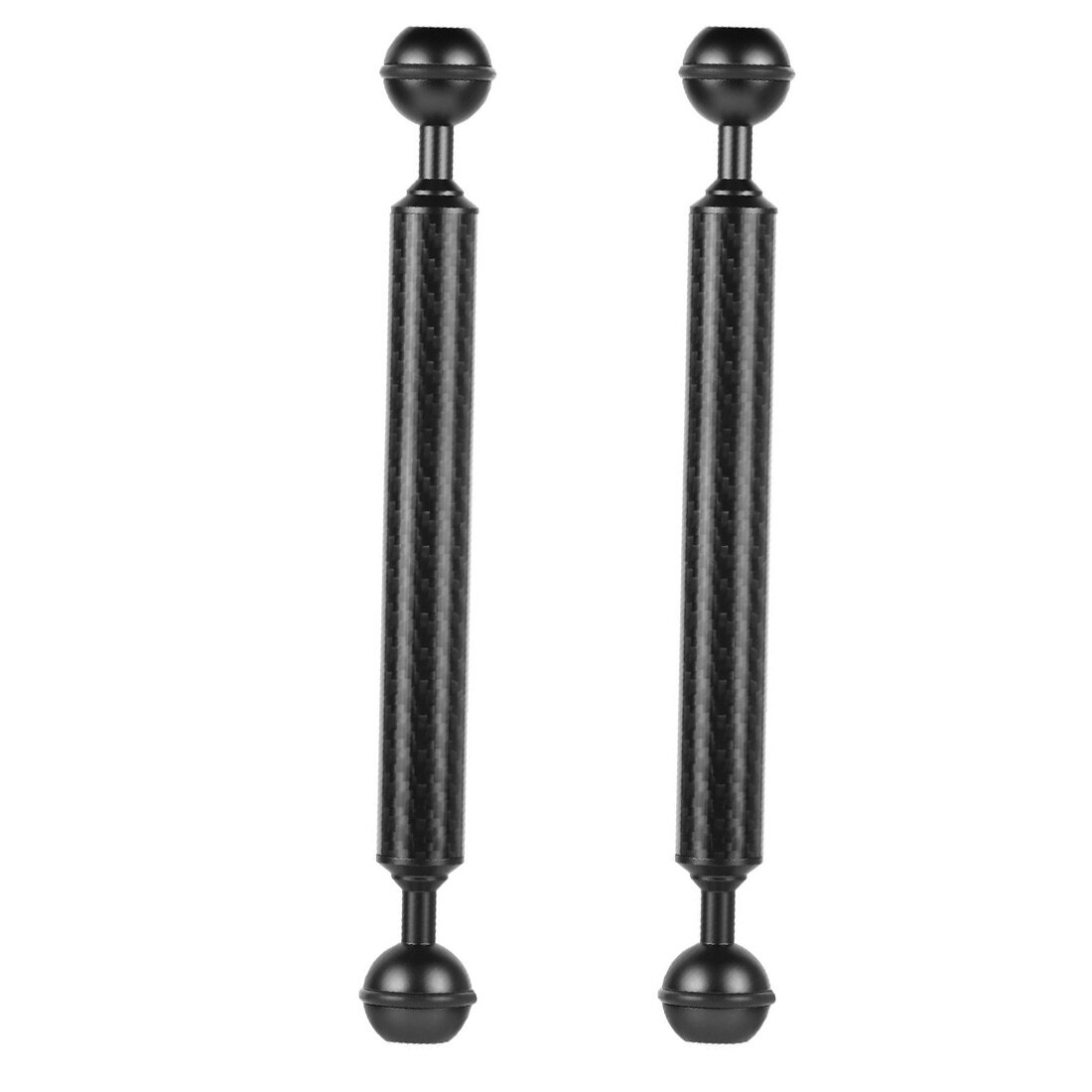 BGNing Carbon Fiber 1" Dual Ball Head 5/8/10/12inch Extension Arm D20mm Handheld Tripod Selfie Stick Camera Waterproof Mount: 2pcs 10inch