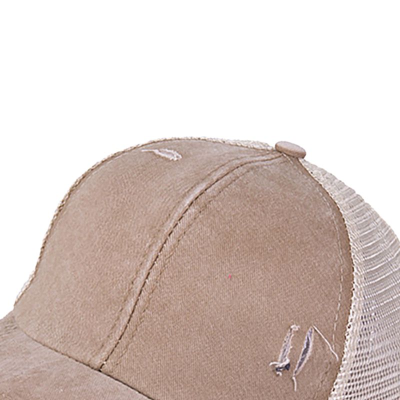 Adjustable Women High Bun Ponytail Tennis Golf Hat Washed Horsetail Trough Baseball Cap Outdoor Sport Sunhat Female Hole Hat