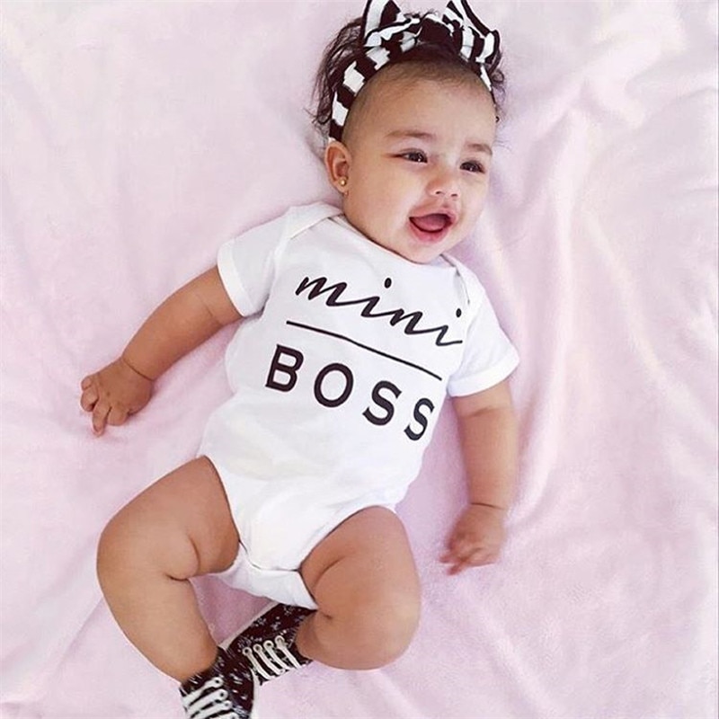 -né enfants vêtements bébé infantile garçon fille coton body combinaison tenue bébé lettre body Sunsuit vêtements