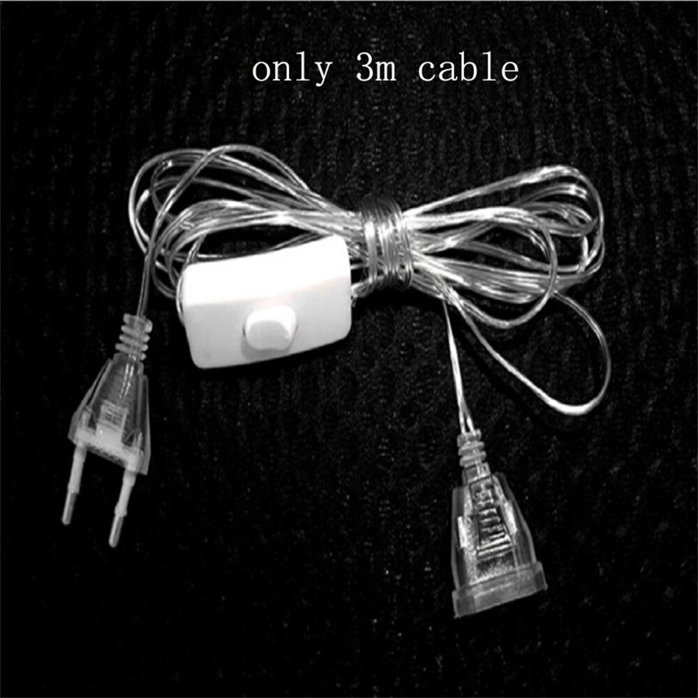 Guirlande lumineuse rideau en forme de cœur, 2.5m, lampe féerique, pour mariage, fête de noël, saint-valentin, décoration de jardin: Only 3M Cable / Prise de l’UE