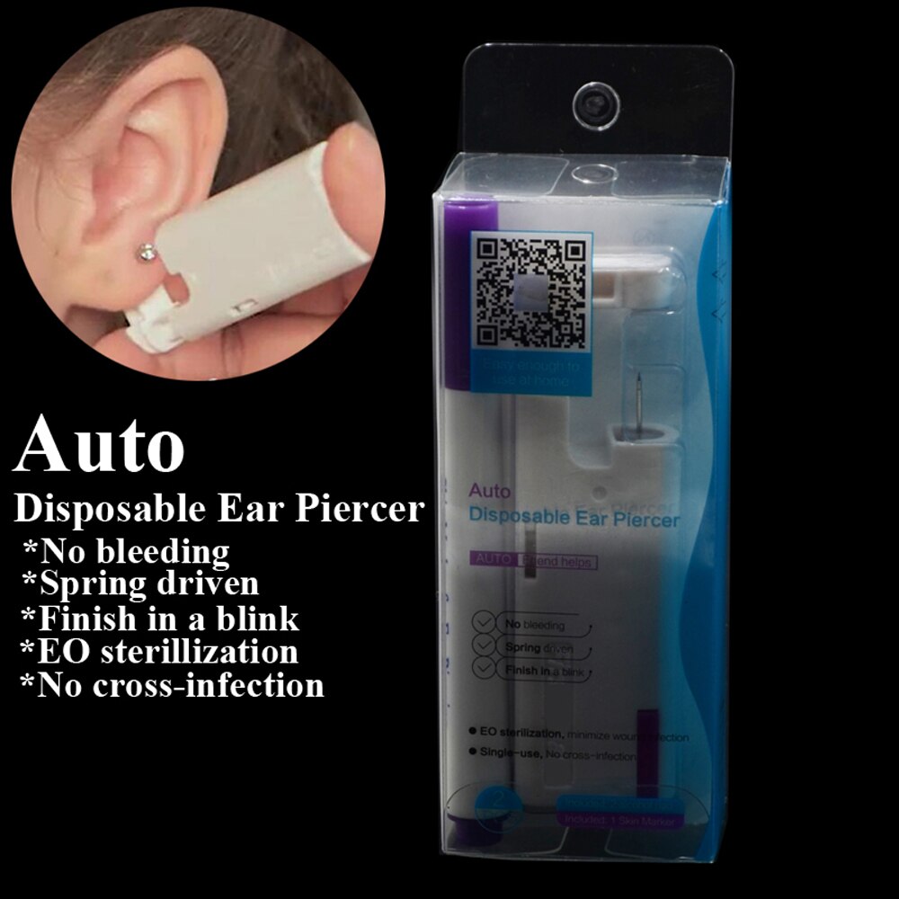 2 pièces oreille clou pistolet jetable aseptique ménage oreille Piercing pistolet Portable oreille Piercing pistolet groupe stérilisé oreille Piercing unité