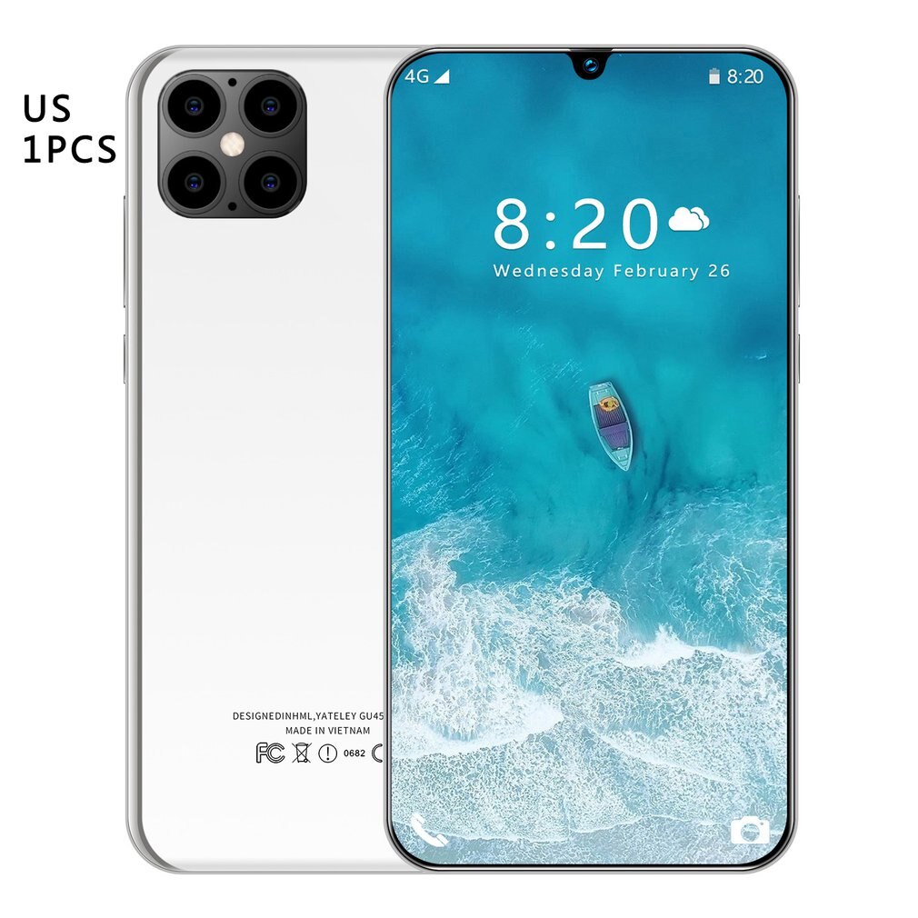IP12 Clever 6,5 Zoll HD Bildschirm 1GB 8GB 24MP Vorne Kamera Starke 8 Ader hoch-leistung Prozessor telefon: weiß