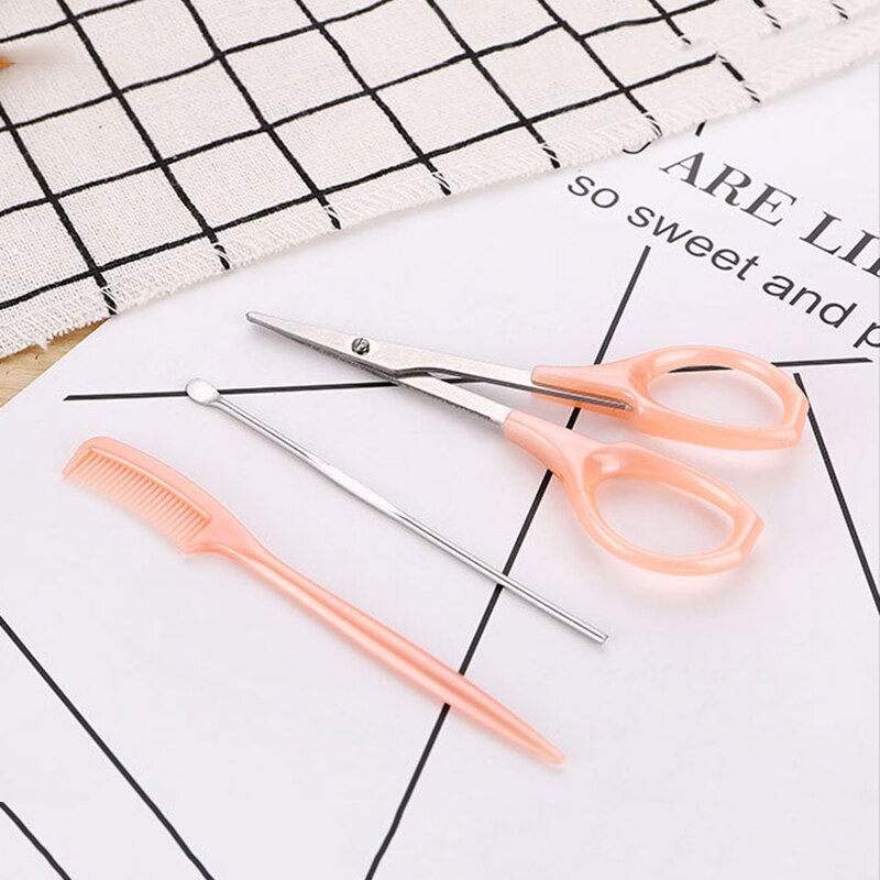 Portable 5pcs Makeup Eyebrow Tools Female Eyebrow Eyelash Trimmer Ear Spoon Scissors Kits Face Makeup Accessories