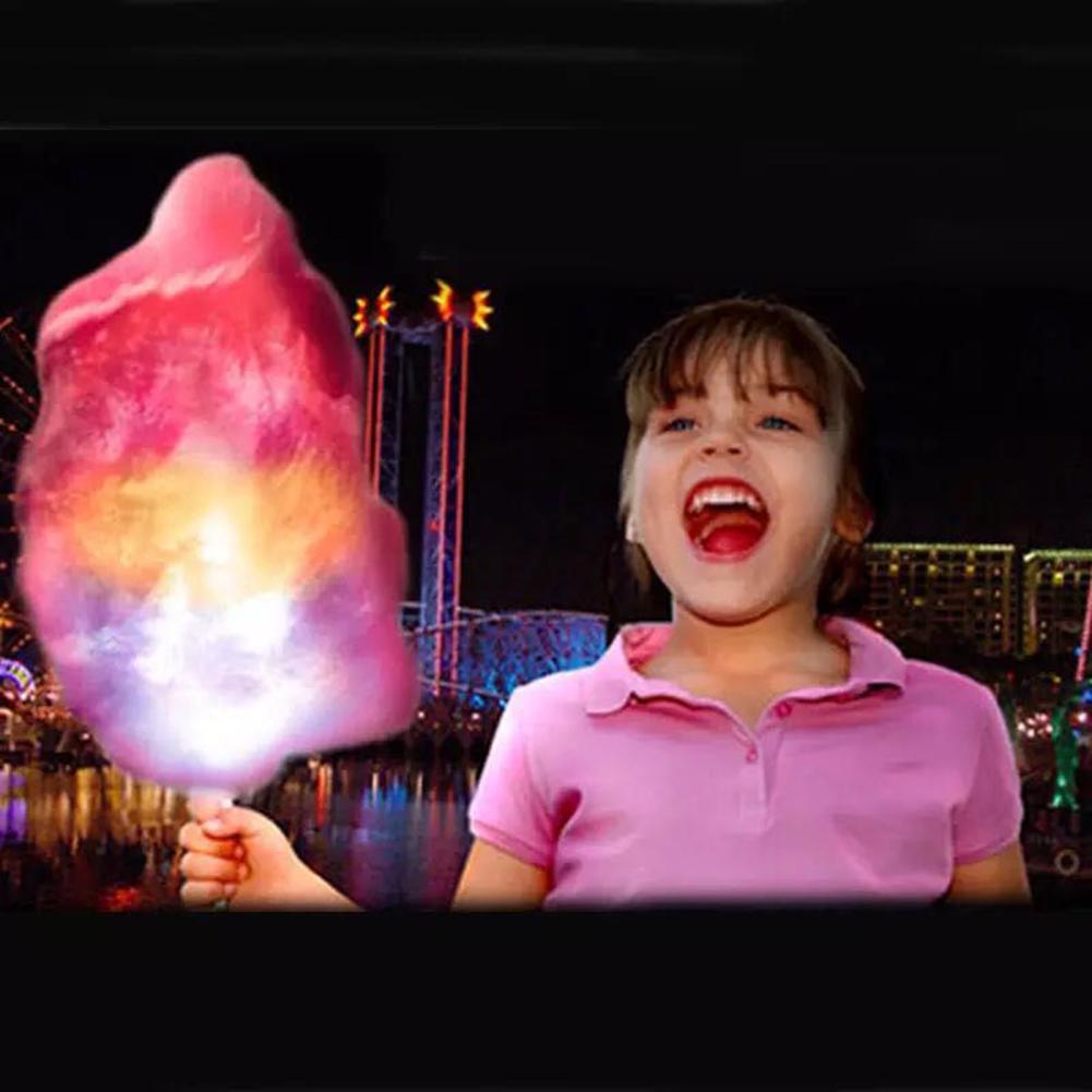 Led Cotton Candy Cones Colorful Glowing Marshmallow Sticks