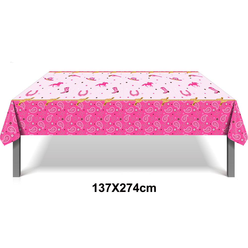 Decoraciones de de cumpleaños con temática de vaquero occidental, vajilla desechable de vaquera rosa, Banner de , suministros de revelados de género: Verde militar