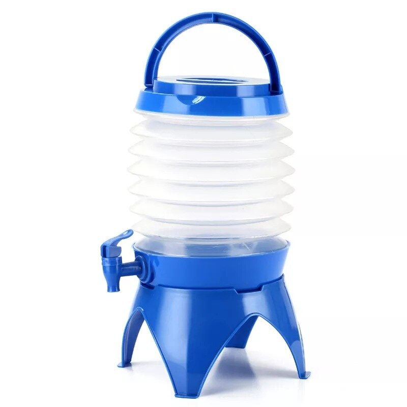 Tetera compresible plegable para exteriores, cubo de agua fría portátil, olla con mango de plástico con Pedestal, para acampar, senderismo, ciclismo y barbacoa