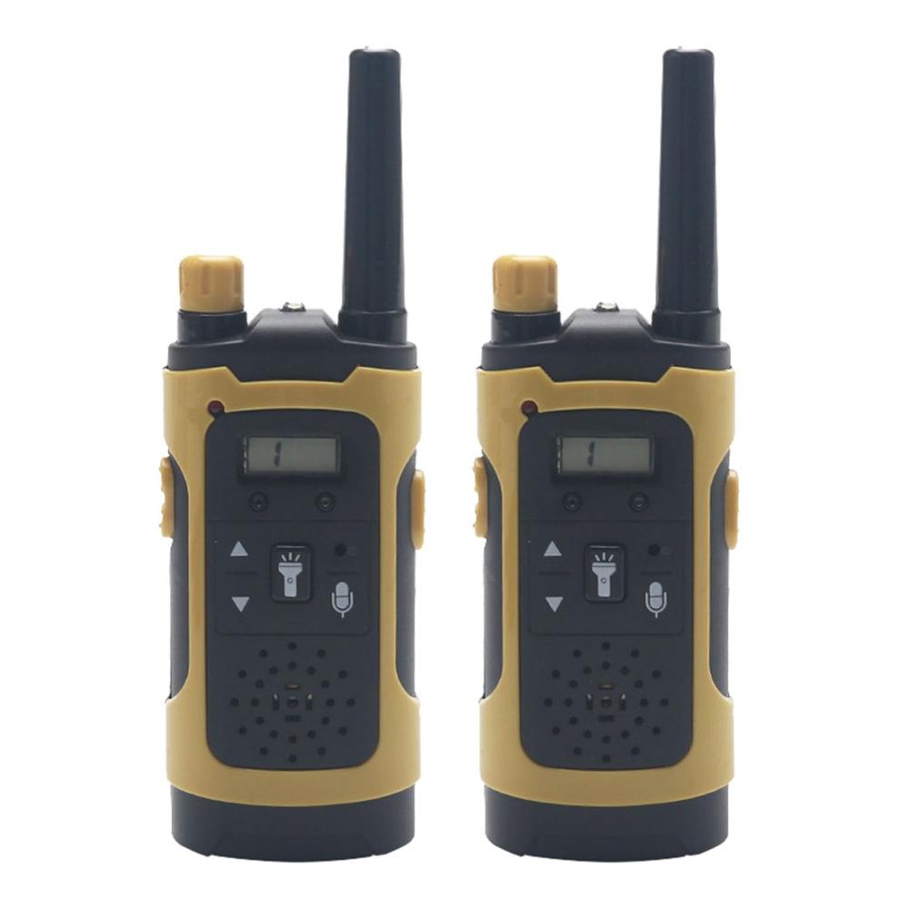 Mini 80-100M Kinder Walkie Talkies Spielzeug Kind Elektronische Radio Stimme Sprech Spielzeug Outdoor LCD Display Walkie Talkies spielzeug: Gelb