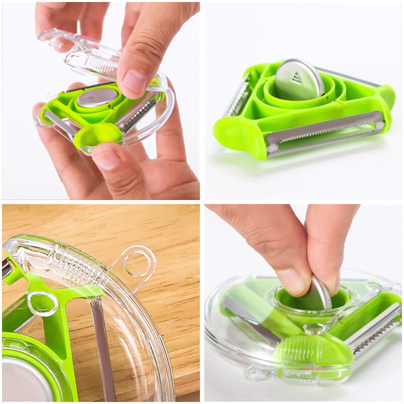 Magic Trio Peeler Set Slicer Stainless Steel Peeler Shredder Julienne Cutter Multi Peel Blade Zesters Grater Kitchen Tool