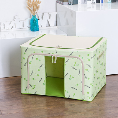 Clothes Organizer Storage Box Finishing Wardrobe Toy Storage Cabinet Oxford Fabric Foldable Quilt Car Trunk Organizer Pet House: Light Green / 22L