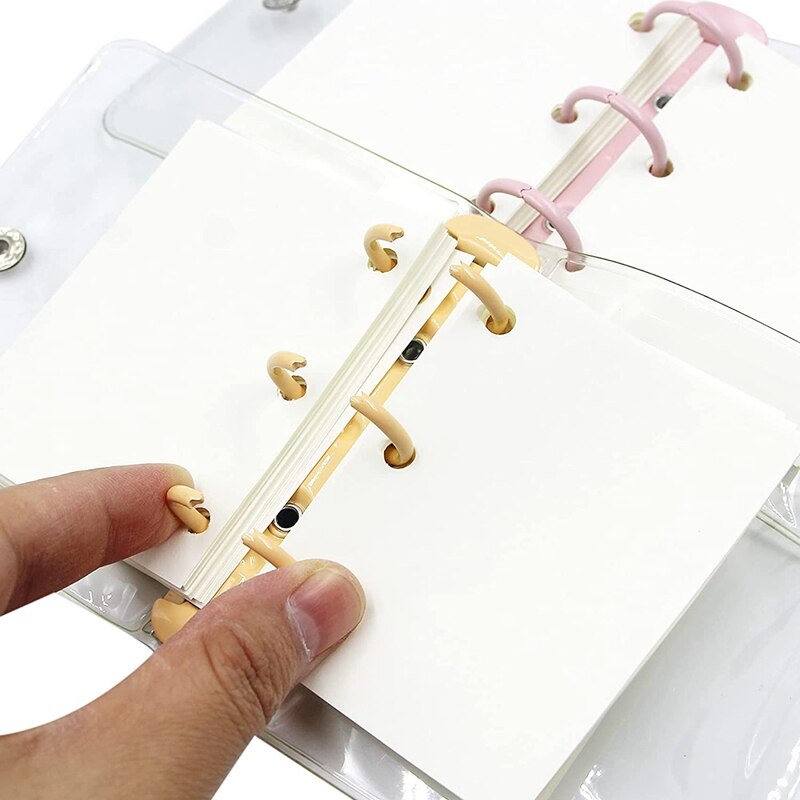 2 Stuks Mini 3 Ringband Covers Notebook Transparant Clear Soft Pvc Notebook Ronde Ringband Cover