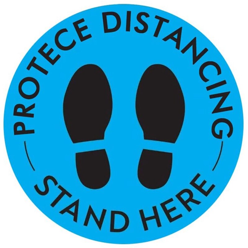 10Pack Social Distancing Floor Decals - Safety Floor Sign Marker - Maintain 6 Foot Distance - Anti-Slip: Default Title