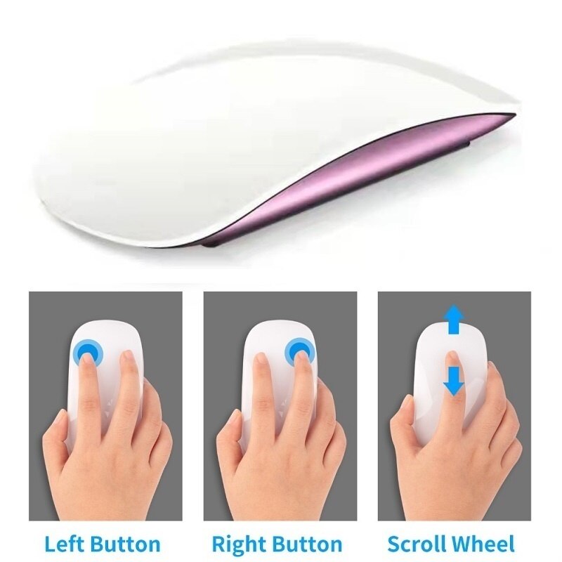 Bluetooth 5.0 Muis Oplaadbare Draadloze Gaming Muizen Roze Slanke Arc Touch Magic Mouse 3 Stille Ergonomische Mause Voor Laptop Gamer
