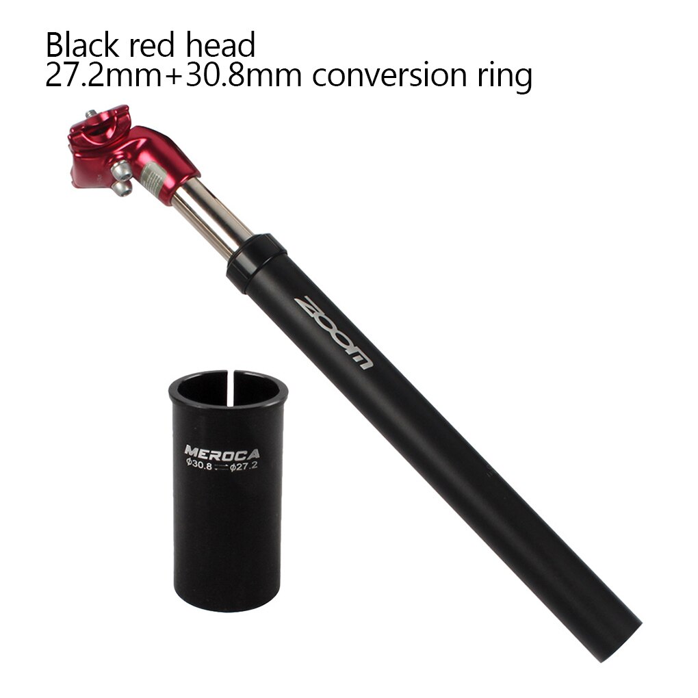 Bike Suspension Seatpost Frosted Bike Saddle Tube Shock Absorb Metal Saddle Post Aluminum Alloy Bicycle Replacement Parts: 30.8mm Ring Red