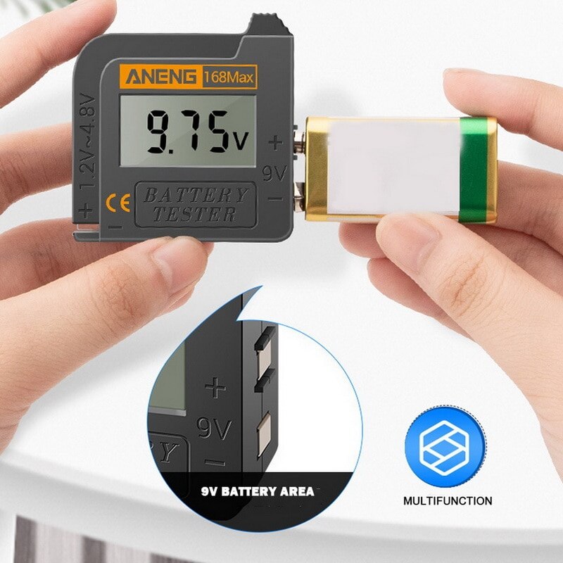 Battery Test Measure Digital Lithium Battery Capacity Tester Universal test Checkered load analyzer Display Check Button Cell