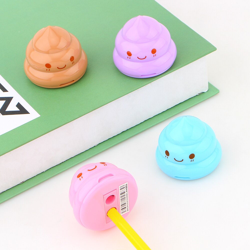 Apontador-sacapuntas en forma de Mini caca, sacapuntas Original, material escolar para estudiantes, oficina, papelería,