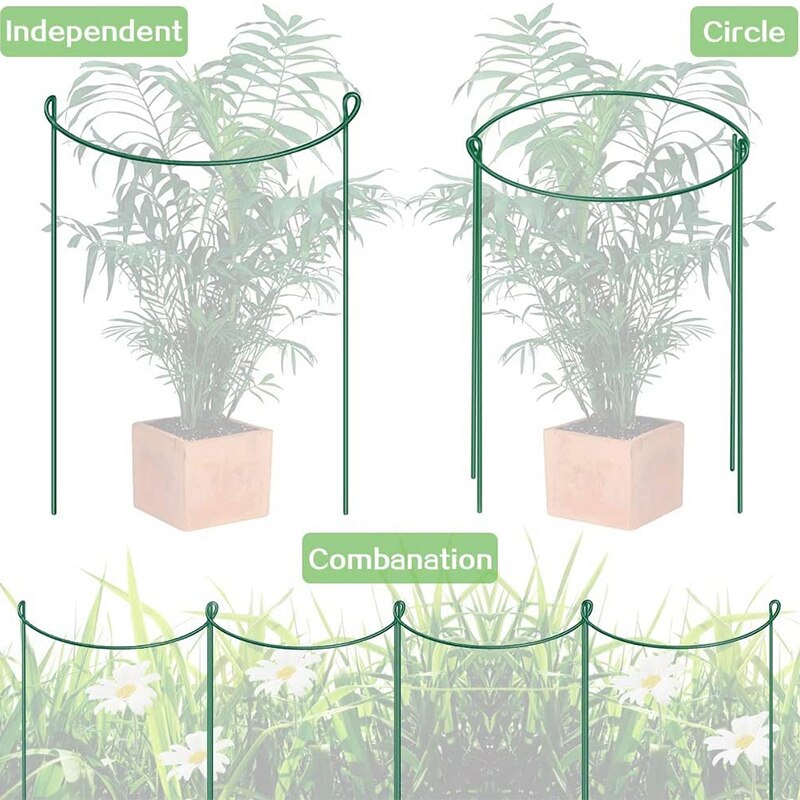 12 Stuks Plant Ondersteuning Stapel Metalen Tuin Plant Stapel Groene Halve Cirkel Plant Ondersteuning Ring Bloemstuk Vaststelling Staaf