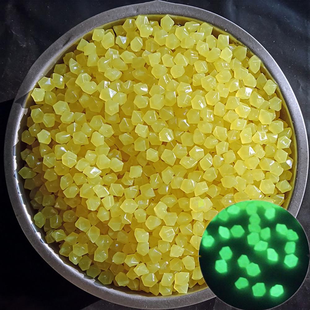 500Pcs Luminous Pebble Glowing Artificial Stone Glow in Dark Rhombus Luminous Rock	Fish Tank Decoration декор для аквариума