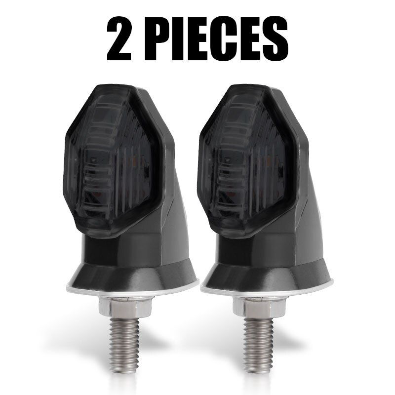 Mini Motorfiets Smoke Lens Led Richtingaanwijzer 12V Amber Blinker Indicator Flasher Lamp Twee Draad Moto Motoren Accessoires: 2pcs