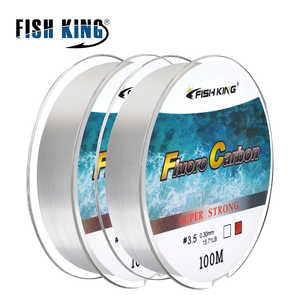 FISH KING 100M Fluorocarbon Coating Fishing Line 0.8#-8.0# Carbon Fiber Monofilament Leader Line Carp Fishing Sinking Line