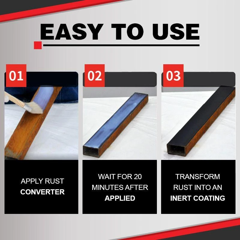 Car Chassis Derusting Rust Converter Stainless Steel Antirusting Agent Inhibitor Reformer Metal Iron Corrosion Remover w/ Brush