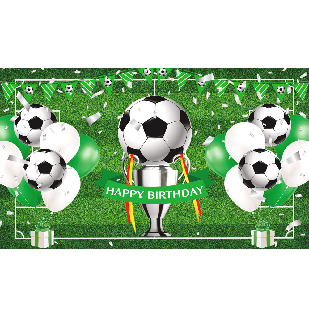 Soccer Birthday Party Backdrop Football Field Photo Background Soccer Theme Birthday Party Decorations: S / Fluorescence Yellow