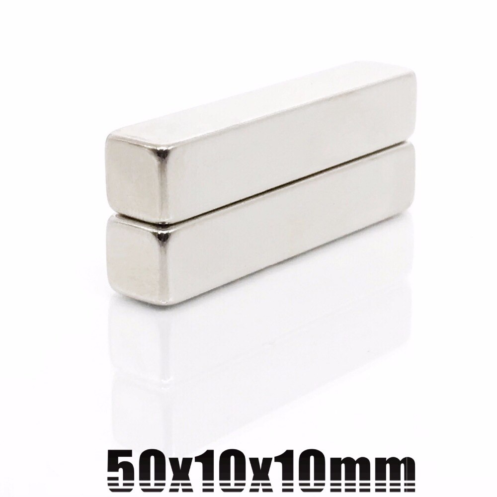 2 stks 50*10*10mm neo dymium magneet Zeldzame Aarde neo Magneten 50x10x10 zeer Krachtige Blok Magneten 50mm x 10mm x 10mm