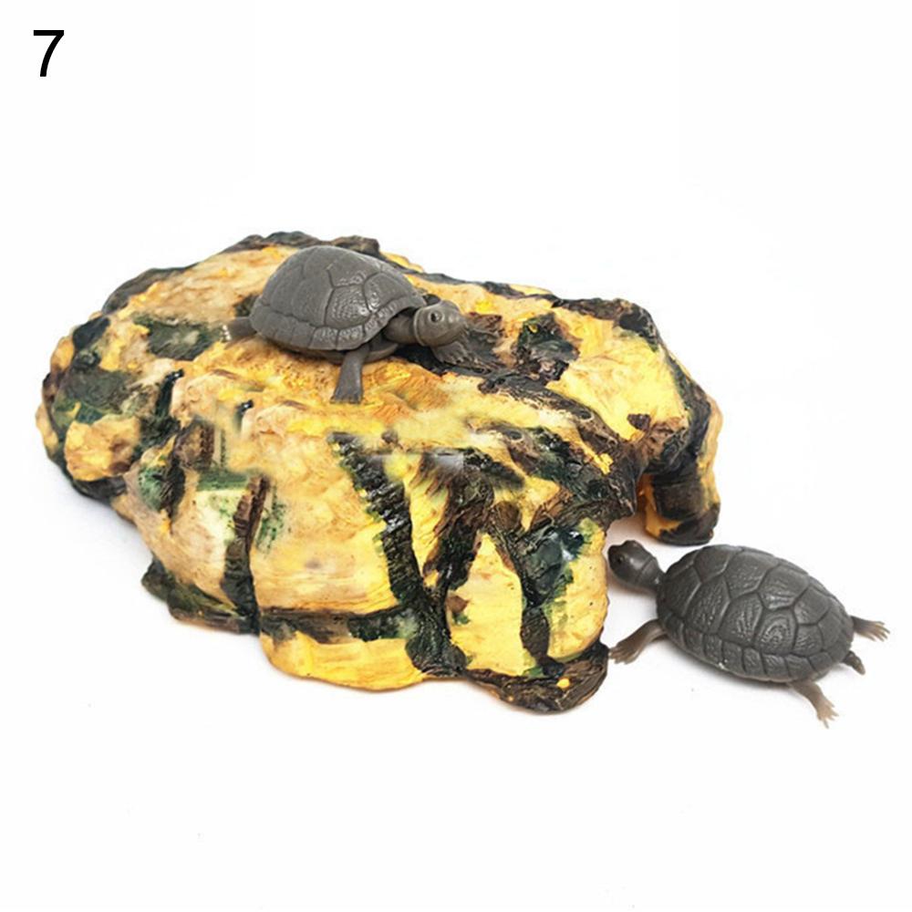 Pet Products Aquarium Decor Cute Pet Turtle Climbing Hill Roof Terrace Floating Island Aquarium Turtle Hide Cave Tree Holes