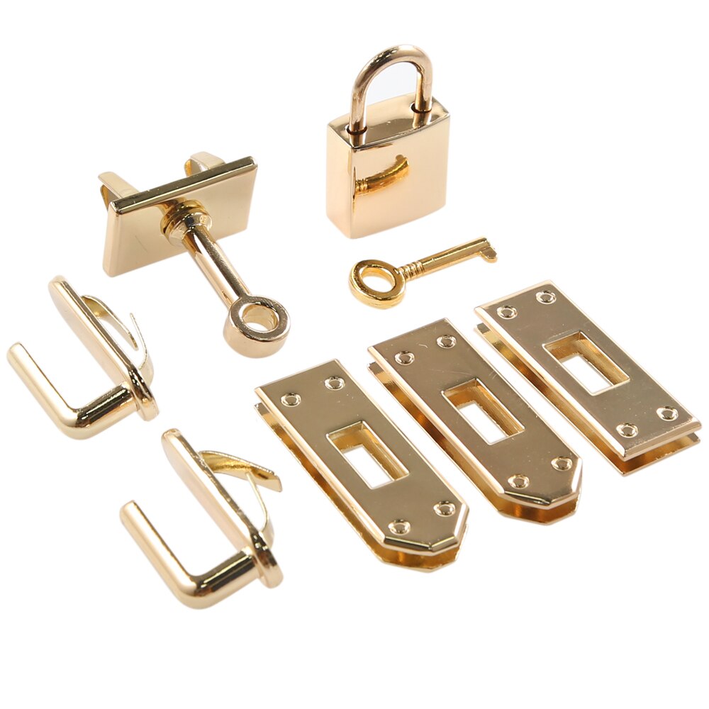 7 sztuk/zestaw metalowe zapięcie blokada Lockbutton dla kobiet torebka torba na ramię torebka akcesoria DIY: lightgold
