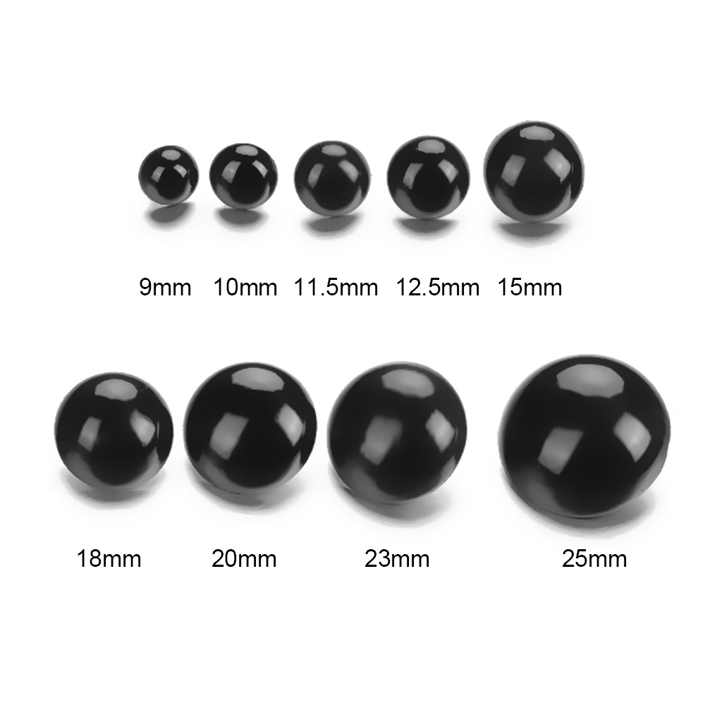 Ojos sólidos de plástico negro para muñeca de oso, marioneta de felpa, juguete, nariz, Animal, botón de costura, accesorios, 50 piezas