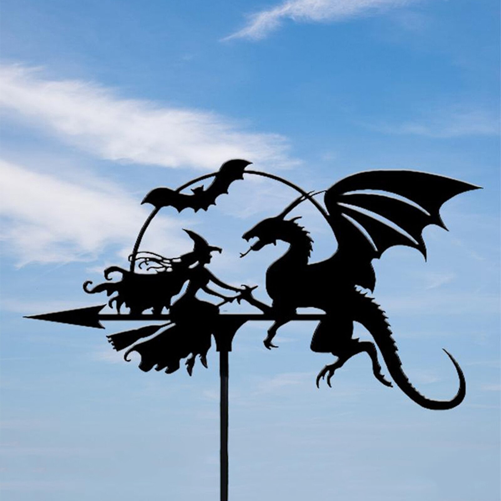 Weather Vane Farm Weather Vane Wind Direction Indicator Animal Garden Yard Roof Decoration Outdoor: Witch Dragon