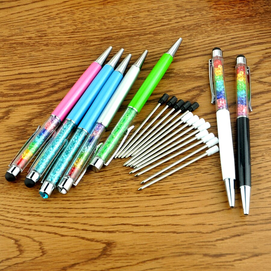 20pcs/lot Ballpoint pen refill 70mm small cartridge pen rod core for Crystal Stylus Pen 7.0CM