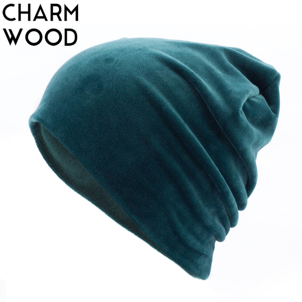 Bonnet en velours pour femme, décontracté Polyester, Skullies, Skullies, Bonnet, hiver, velours uni, cagoule, Sapka