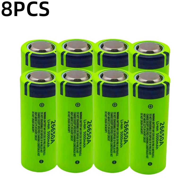 100% brand ,original,high,true capacity 26650A 5000mAh 3.7V lithium-ion rechargeable battery 26650 flashlight: Orange