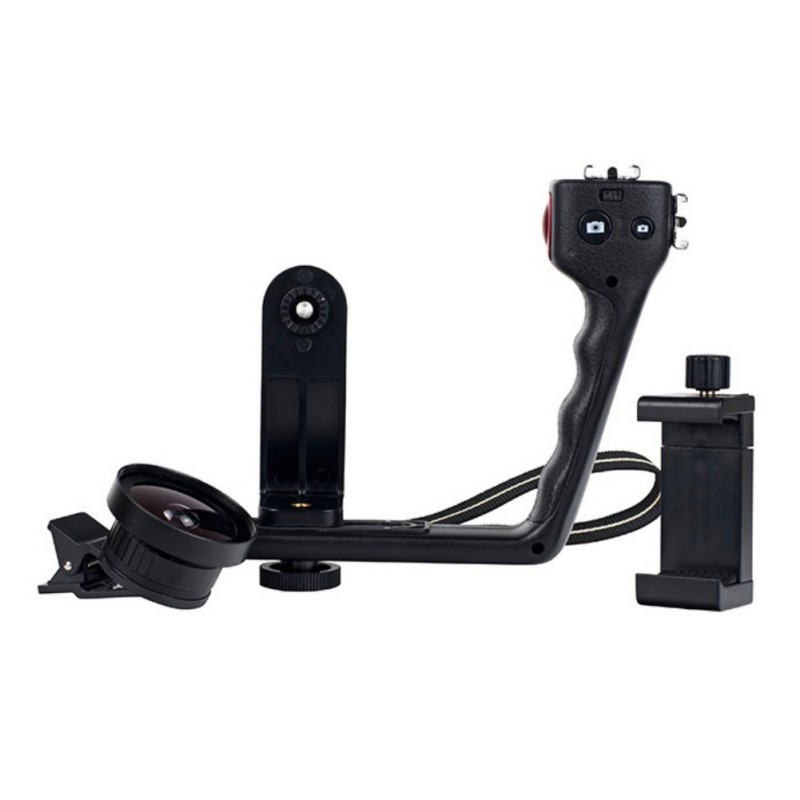 Universal l-förmiger, verstellbarer handheld-bluetooth-stabilisator-rig-montagesatzhalter mit objektiv für smartphone-kamera-estabiliza: Default Title