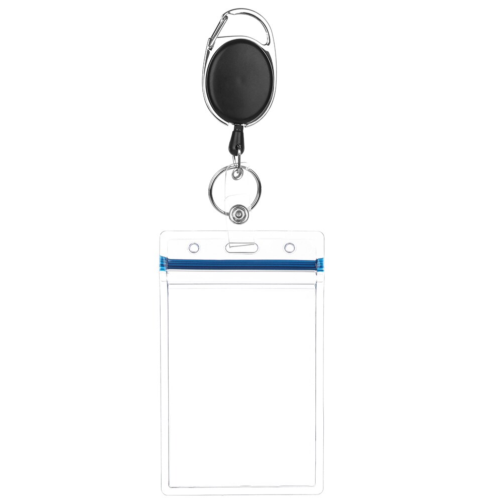 Llavero duradero Unisex de 1/2 unidades, llavero retráctil con carrete para llavero, cadena, nombre, tarjetero, Clip para cinturón, cordón para tarjeta de identificación: black