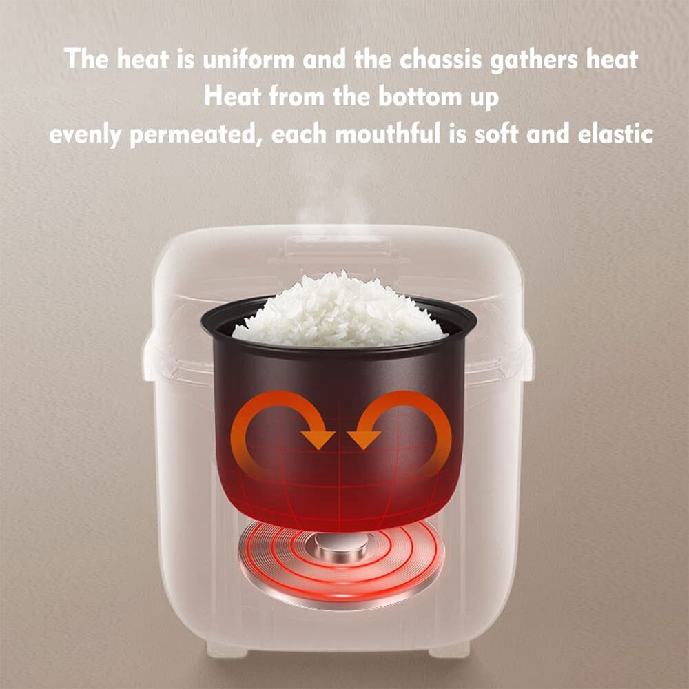 1.2L Mini Rice Cooker Multi-function Single Electric Non-Stick Rice Cooker 200W Household Small Cooking Machine Make Porridge
