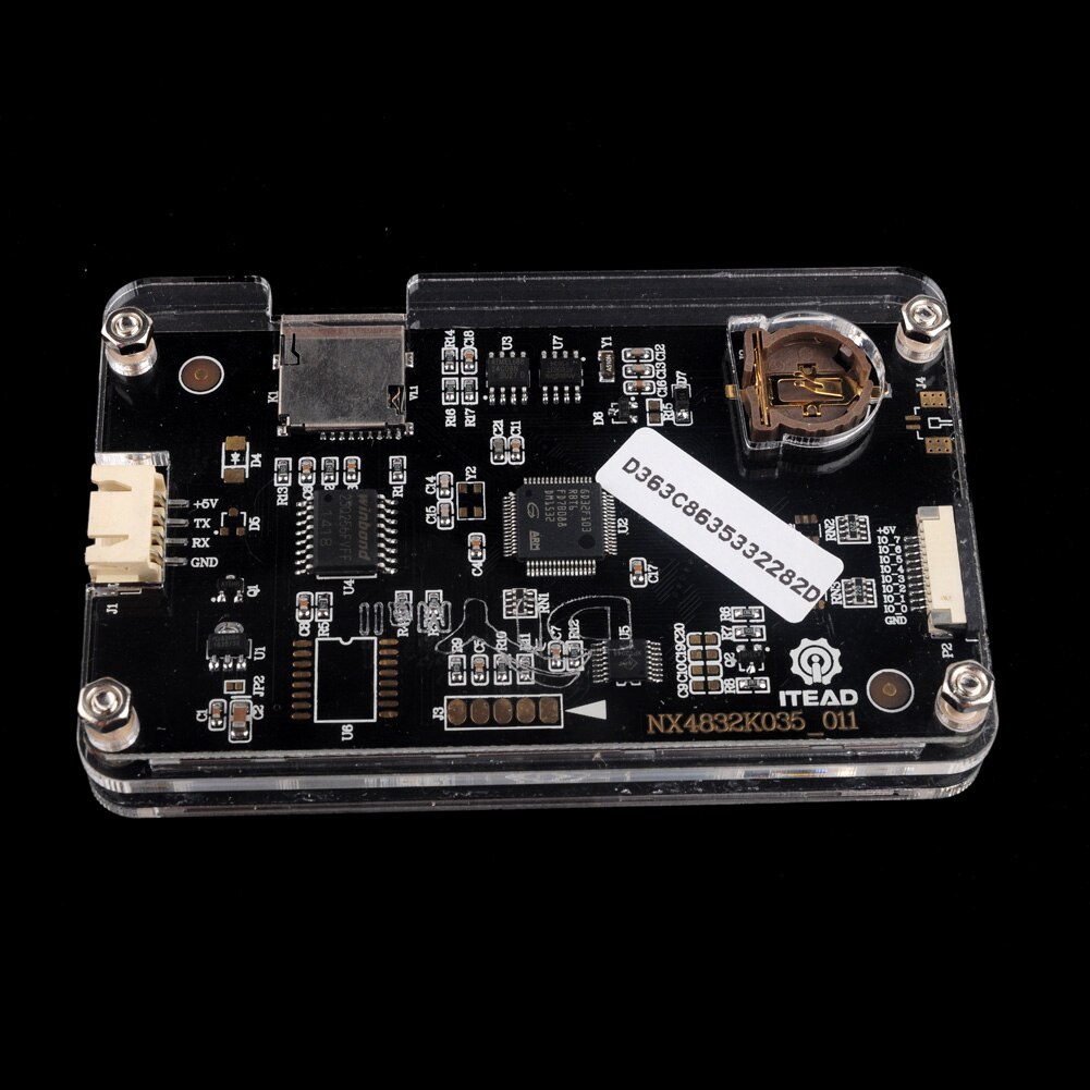 Nextion amélioré 3.5 pouces usart hmi écran tactile résistif  nx4832 k 035 boîtier acrylique transparent/noir carte d'extension