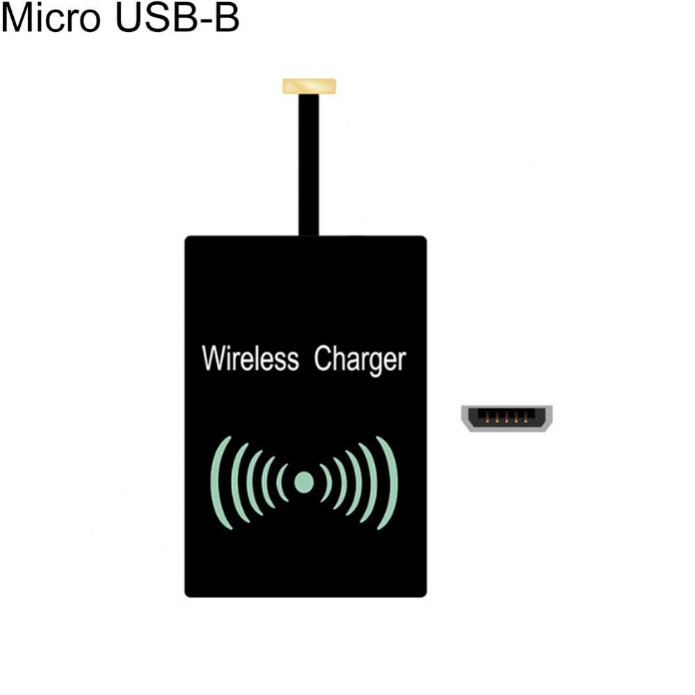 Lekki bezprzewodowy odbiornik ładowania Qi do Samsung Huawei Xiaomi uniwersalny Adapter Micro USB typu C szybka bezprzewodowa ładowarka: for Micro USB B