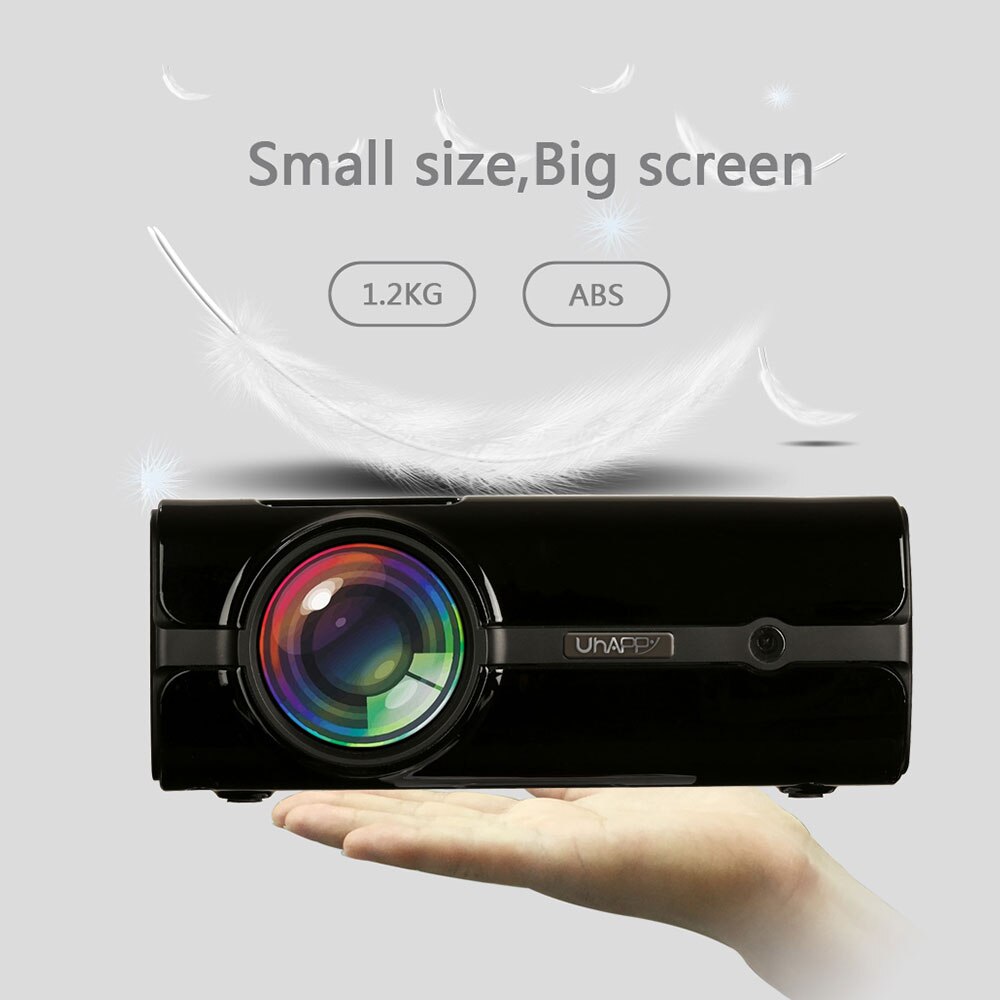 Uhappy U45 HD 1080P LED Projector Manual Focus Movie Business 3000 Lumens AV VGA USB SD HDMI Interface High Definition Video