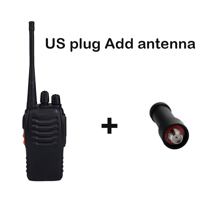 Baofeng bf -888s walkie-talkie 2 stk radiostation transceiver tovejs 400-470 mhz 16ch dc 5v 1000ma bærbar radio: Os stik tilføje antenne