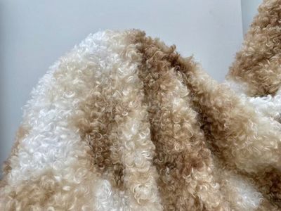 Soft and large-grained sheep curly wool thickened looped wool and lamb wool garment handmade Faux plush fabric for clothes: O