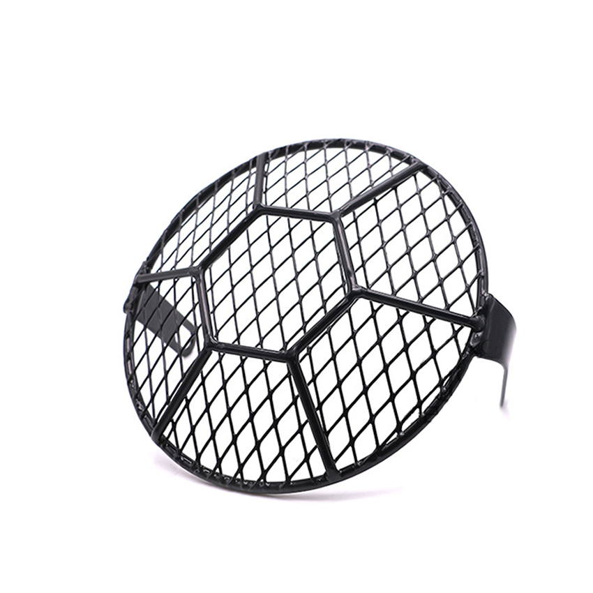 Universal Motorcycle Headlight Protector Guard 6.5inch Motorbike Light Lamp Metal Cover Mesh Grill Mask for Harley CG125 GN125: Khaki