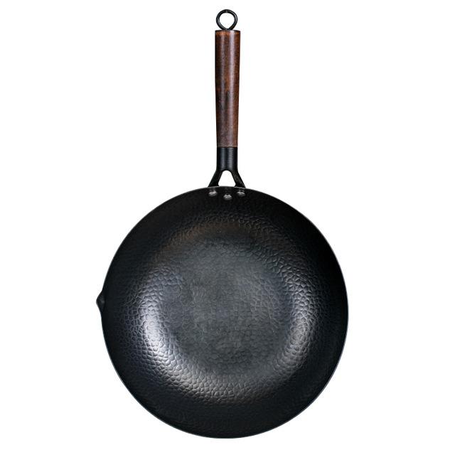 Wok di ferro cinese Wok di ferro fatto a mano tradizionale padella antiaderente padella antiaderente Wok di ferro pentole tradizionali di alta qualità Wok di ferro: Single wok